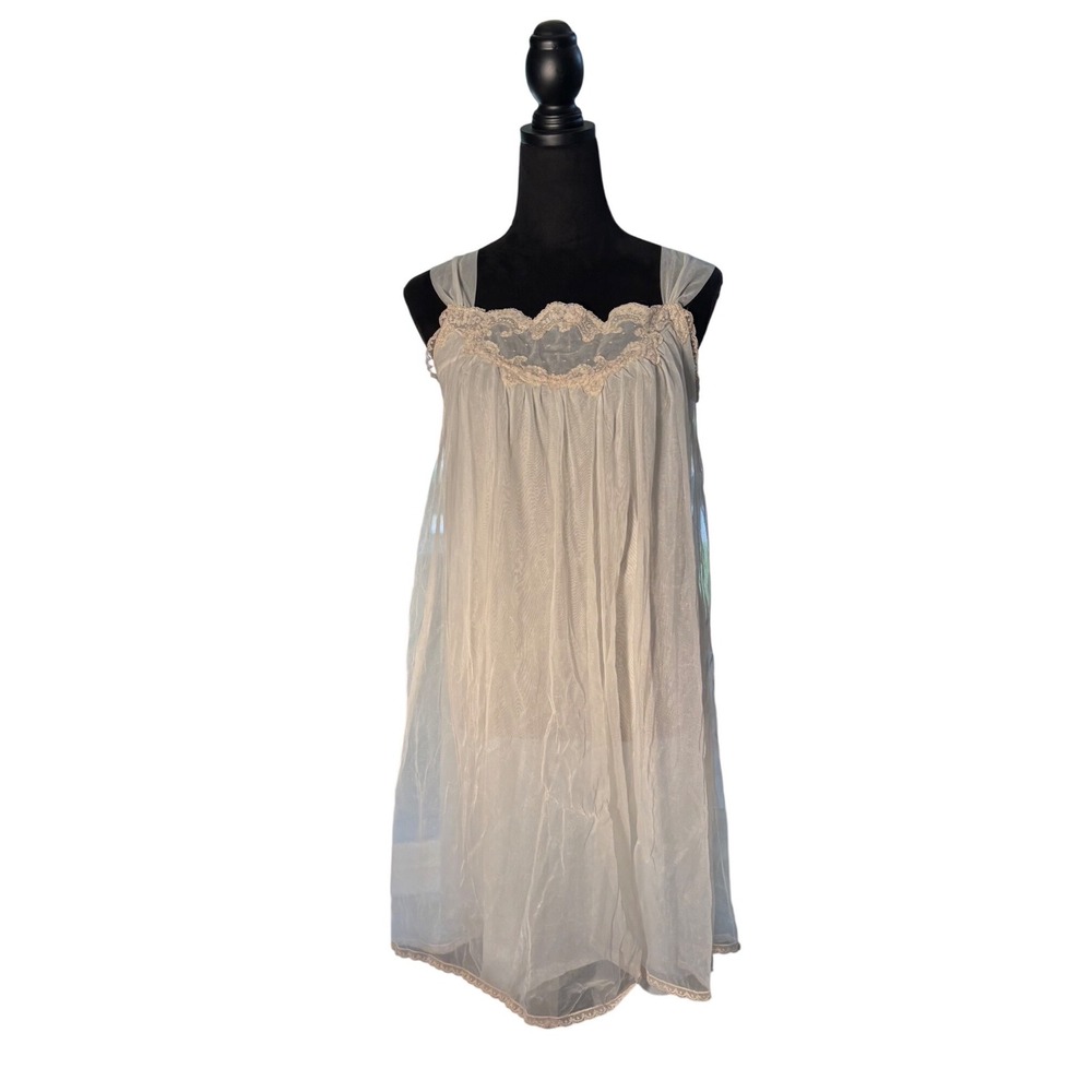 Vintage Von Roalte Lace Babydoll Nightgown Chemise Lingerie Dress Size Small